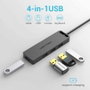 Vention Hub USB 3.0 de 4 puertos con Micro USB PD - Gris